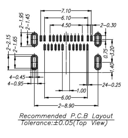 Разъем Type C TCWOBRFSM003R Размер продукта
